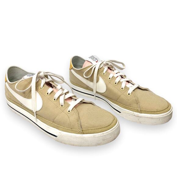Nike Sun Club Mens Sneakers Canvas Wheat Grass Neutral Low Profile Retro Swoosh - Picture 1 of 14